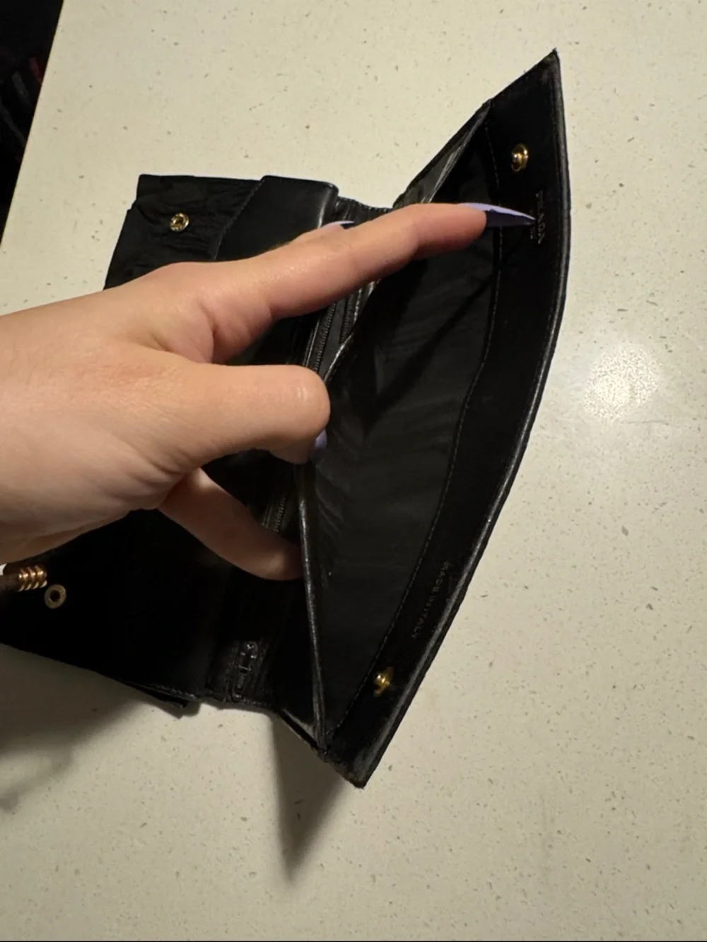 Prada Black Quilted Fold-Over Wallet - Picture 11 of 11